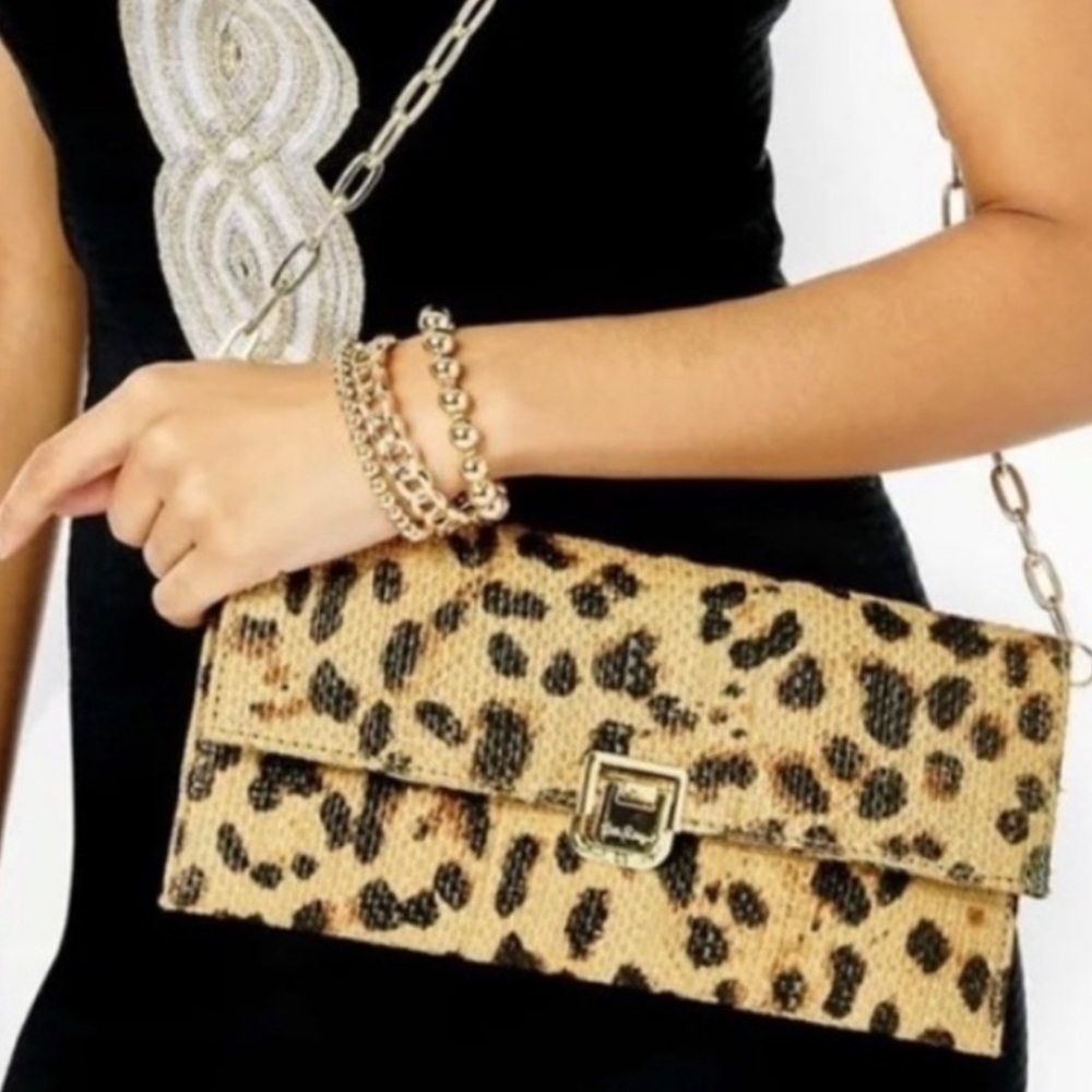 NWOT Lilly Pulitzer Purse 🐆🖤💛 Leopard Print Gold Hardware 🐆